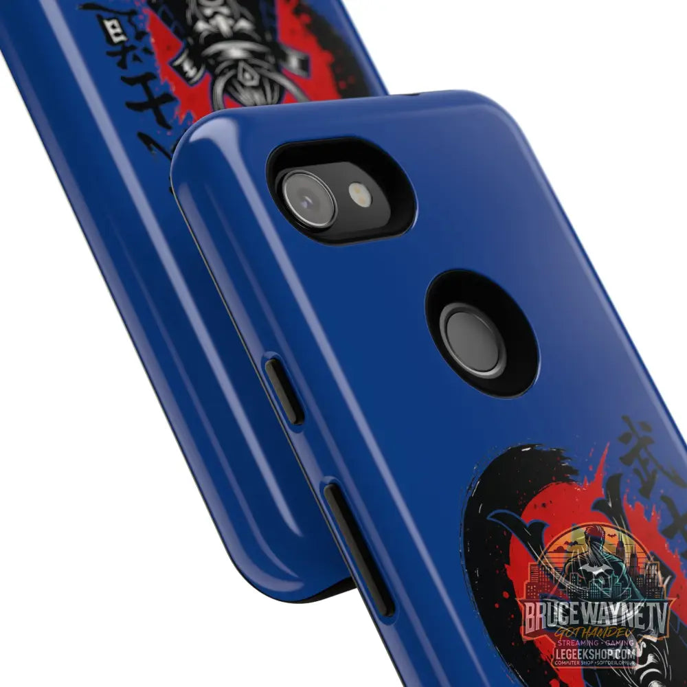 📱 samurai phone case Bleue foncé – coque renforcée Pixel & Galaxy 📱 - Phone Case