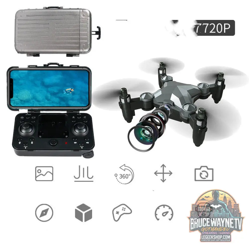 Drone Enfant Mini Pliable Caméra Télécommande Jouet Volant - Titanium grey 720P / USB - Drone Jouet