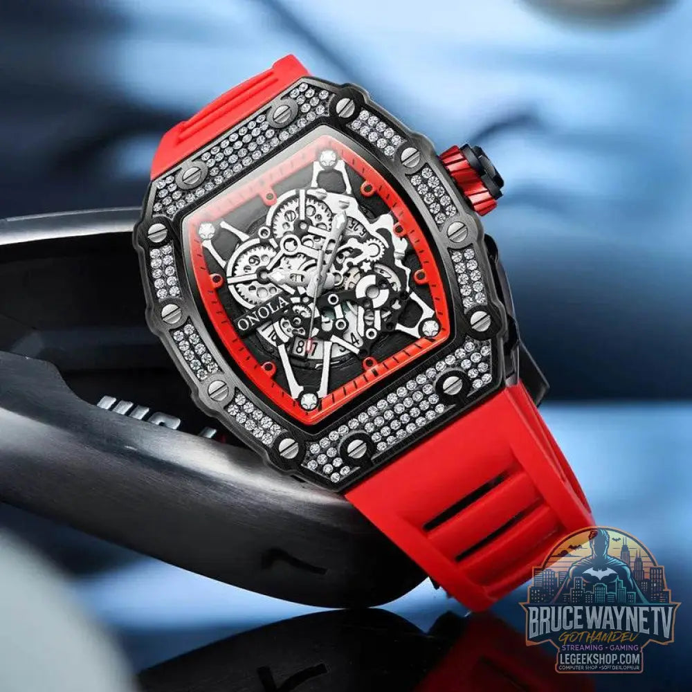 Montre ONOLA Homme, Quartz, Design Incrusté de Diamants, Étanche | Wayne Outfitters - Legeekshop