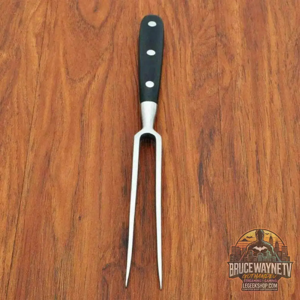 🍖 Fourchette à Découper Inox & Bois – Ustensile de Cuisine Professionnel - Legeekshop