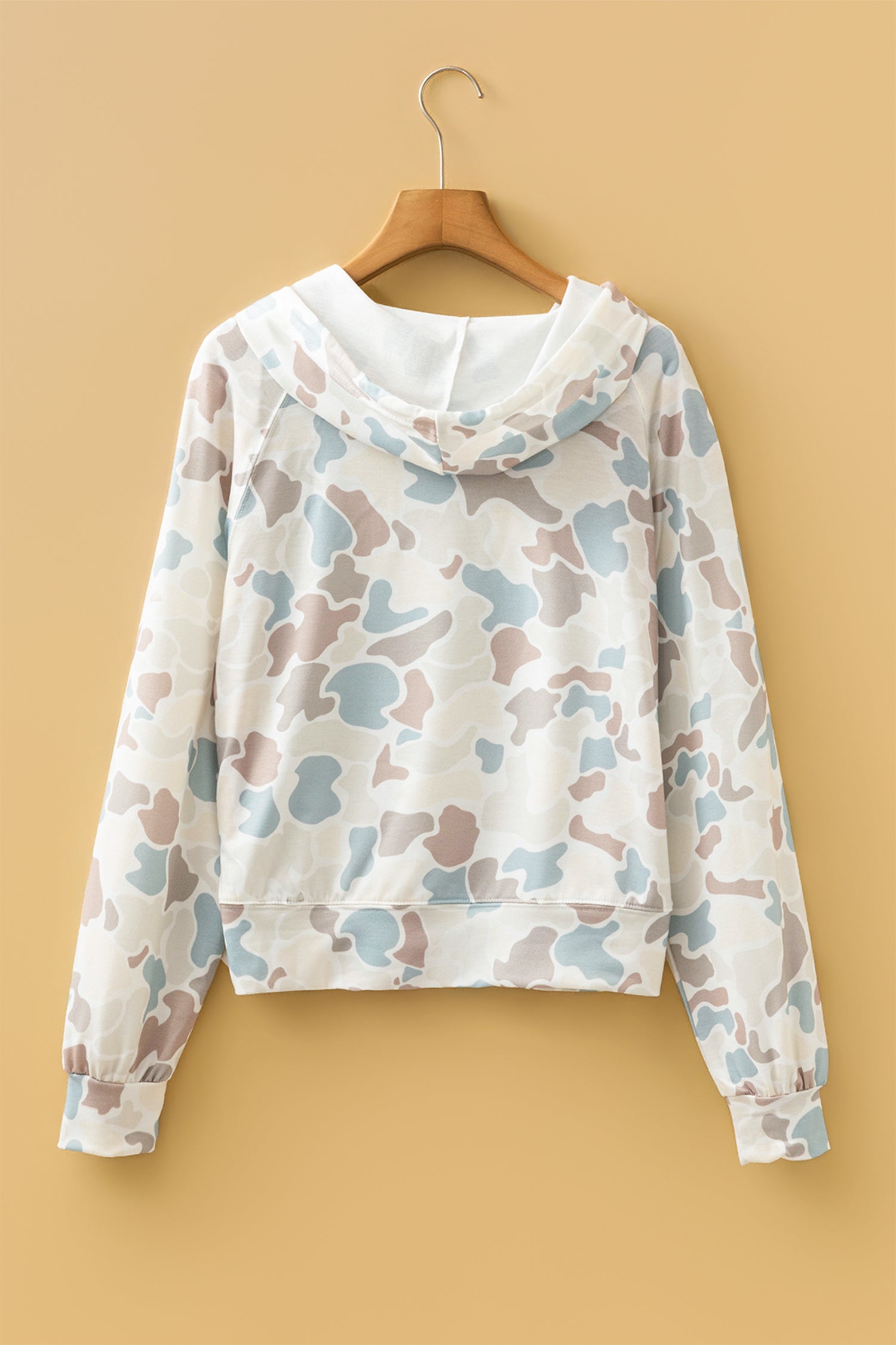 Beige Camouflage Print Relaxed — Tops/Sweatshirts & Hoodies, vue 5, LeGeekShop
