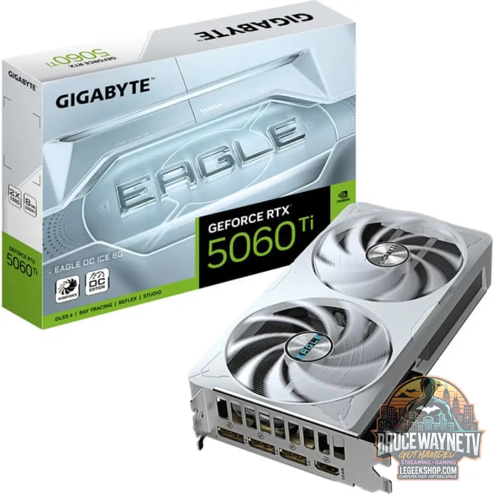 GIGABYTE GeForce RTX 5060 Ti EAGLE OC ICE 8G, carte graphique DLSS 4, 3x DisplayPort, 1x HDMI 2.1 - GIGABYTE