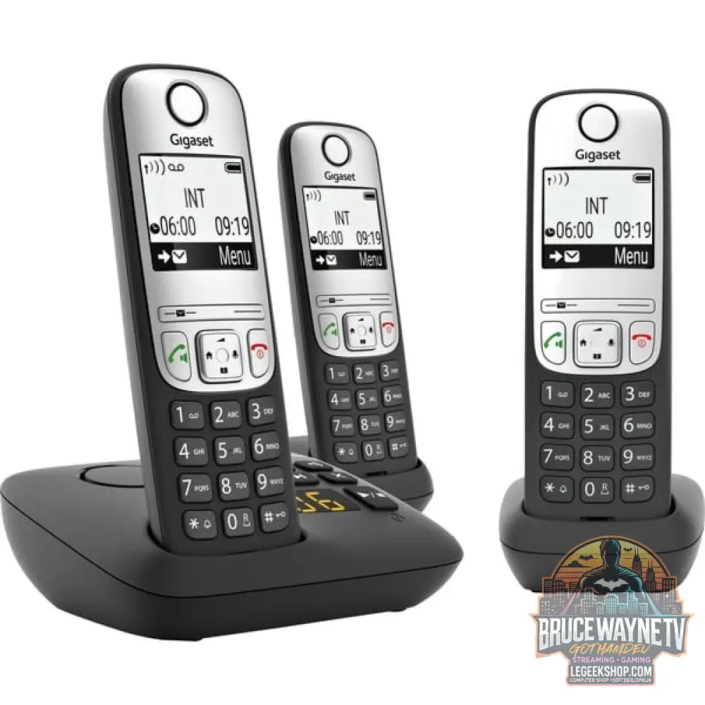 Gigaset A690 A Trio, analoges Telefon noir, DECT, Anrufbeantworter - Gigaset