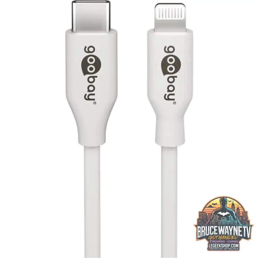 goobay Apple Lightning / USB-C PD-Ladeset 30 Watt, Ladegerät weiß, 1 Meter Kabel, PD - goobay - vue 2