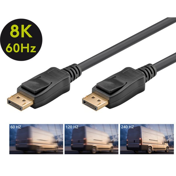 (€ 2,52 / 1 m) goobay Essential câble DisplayPort Stecker > DisplayPort Stecker, 8K / 120Hz - goobay - vue 4