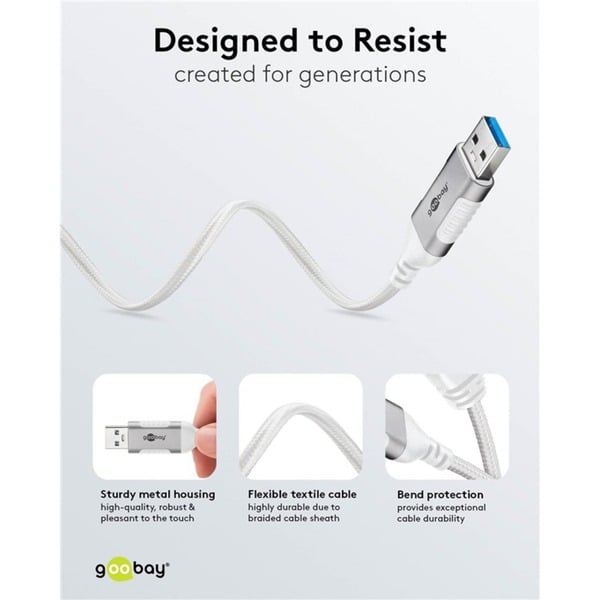 goobay Ethernet-Adapterkabel USB-A 3.2 Gen1 > RJ-45, Slim - goobay - vue 10