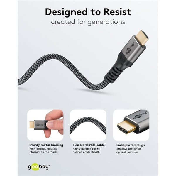goobay Plus High-Speed-HDMI-câble avec Ethernet, 4K @ 60Hz - goobay - vue 8
