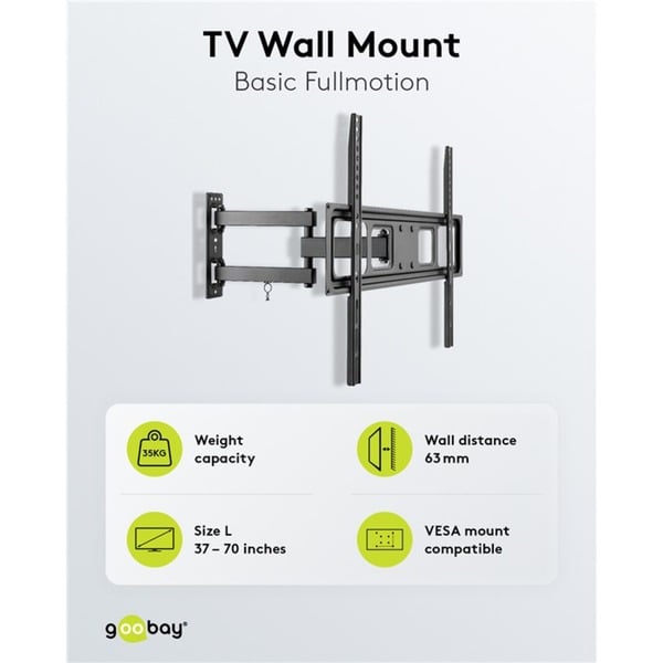 goobay TV-Wandsupport Basic FULLMOTION (L) - goobay - vue 15