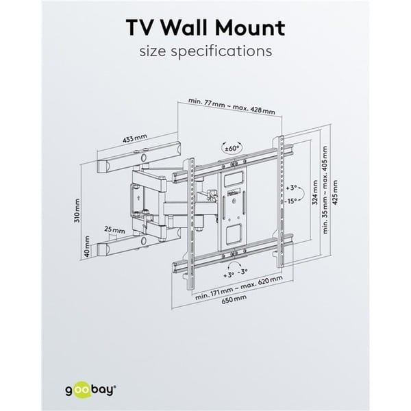 goobay TV-Wandsupport Pro FULLMOTION (L) - goobay - vue 11