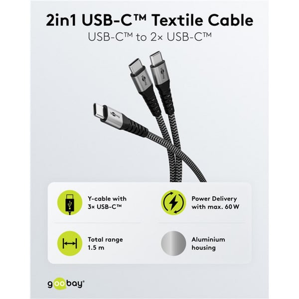 goobay USB 2.0 câble, USB-C Stecker > USB-C Stecker - goobay - vue 10