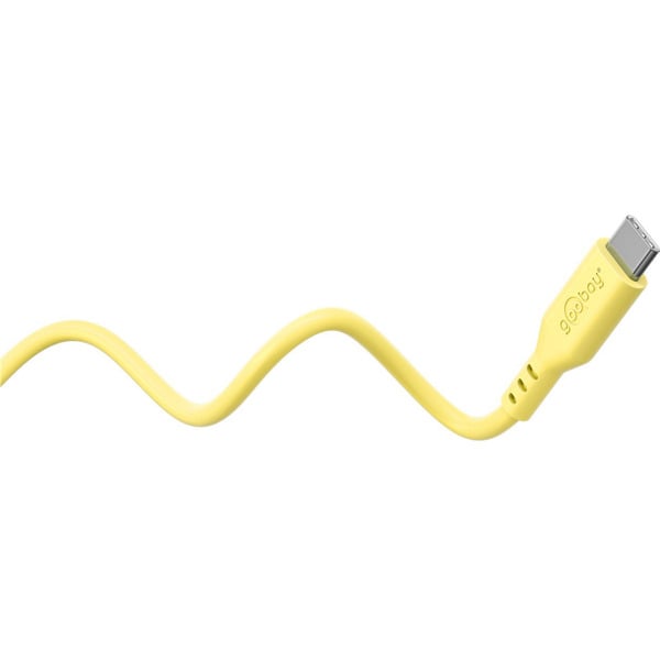 goobay USB 2.0 Silikonkabel gelb, USB-C Stecker > USB-C Stecker - goobay - vue 3