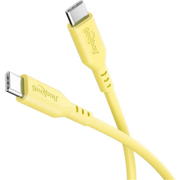 goobay USB 2.0 Silikonkabel gelb, USB-C Stecker > USB-C Stecker - goobay - vue 5