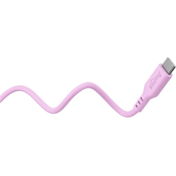 goobay USB 2.0 Silikonkabel pink, USB-C Stecker > USB-C Stecker - goobay - vue 3