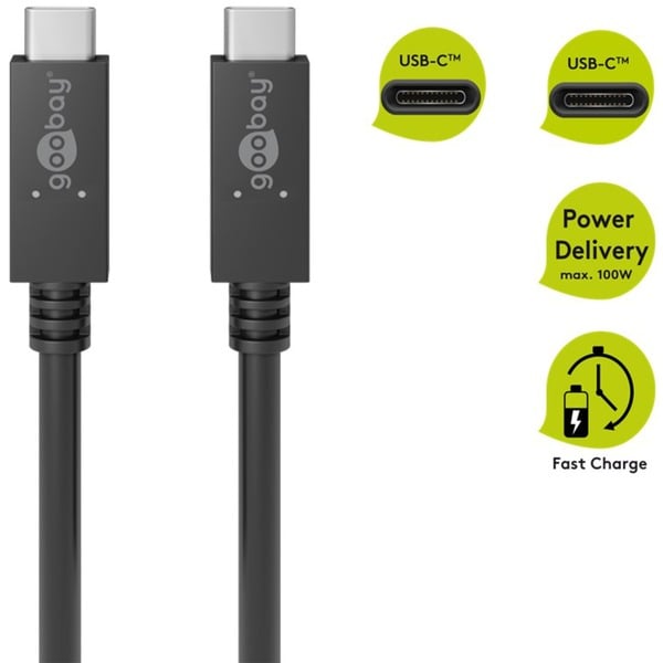 goobay USB 3.2 Gen 2 câble, USB-C Stecker > USB-C Stecker - goobay - vue 2