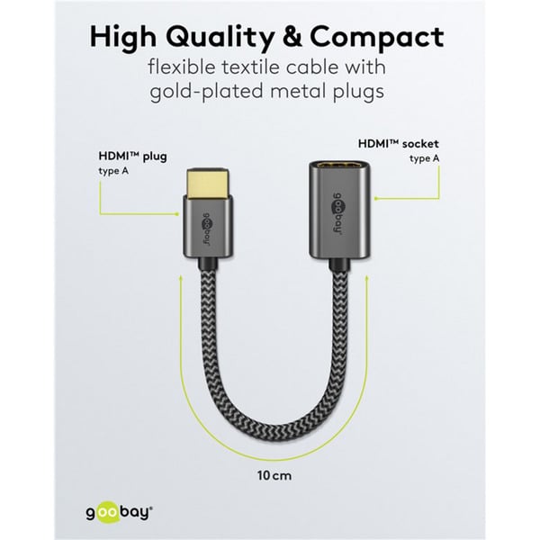 (€ 75,50 / 1 m) goobay Ultra High-Speed HDMI-Flexiadapter, câble - goobay - vue 8