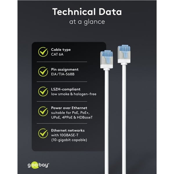 goobay Ultraflexibles Cat.6a Patchkabel slim, U/FTP - goobay - vue 10