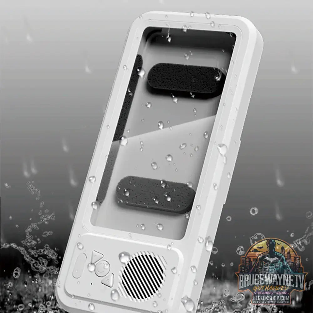 Haut-parleur Bluetooth Douche IPX4 avec Support Téléphone – Z07 - White - Haut-parleur Bluetooth