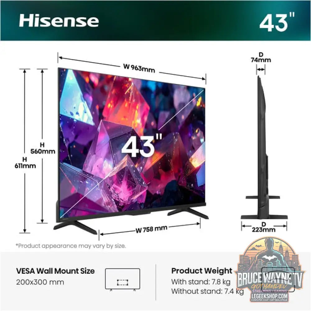 Hisense 43E7S PRO Hi-QLED-Fernseher - Hisense - vue 3