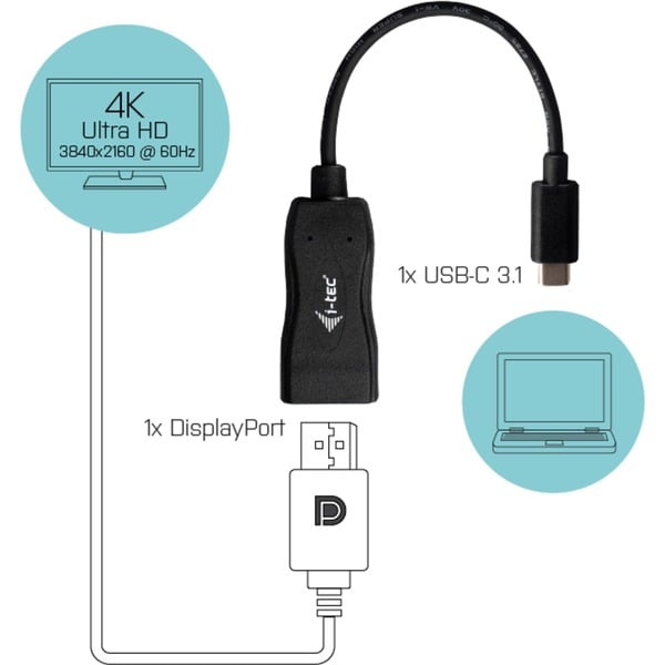 i-tec Adapter USB-C > DisplayPort 4K/60Hz - i-tec - vue 4