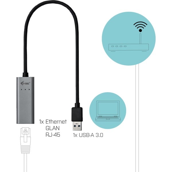 i-tec USB 3.0 Metal Gigabit Ethernet Adapter - i-tec - vue 4