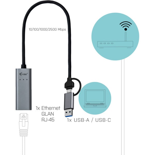 i-tec USB-C Metal 2.5Gbps Ethernet Adapter, adaptateur réseau - i-tec - vue 3