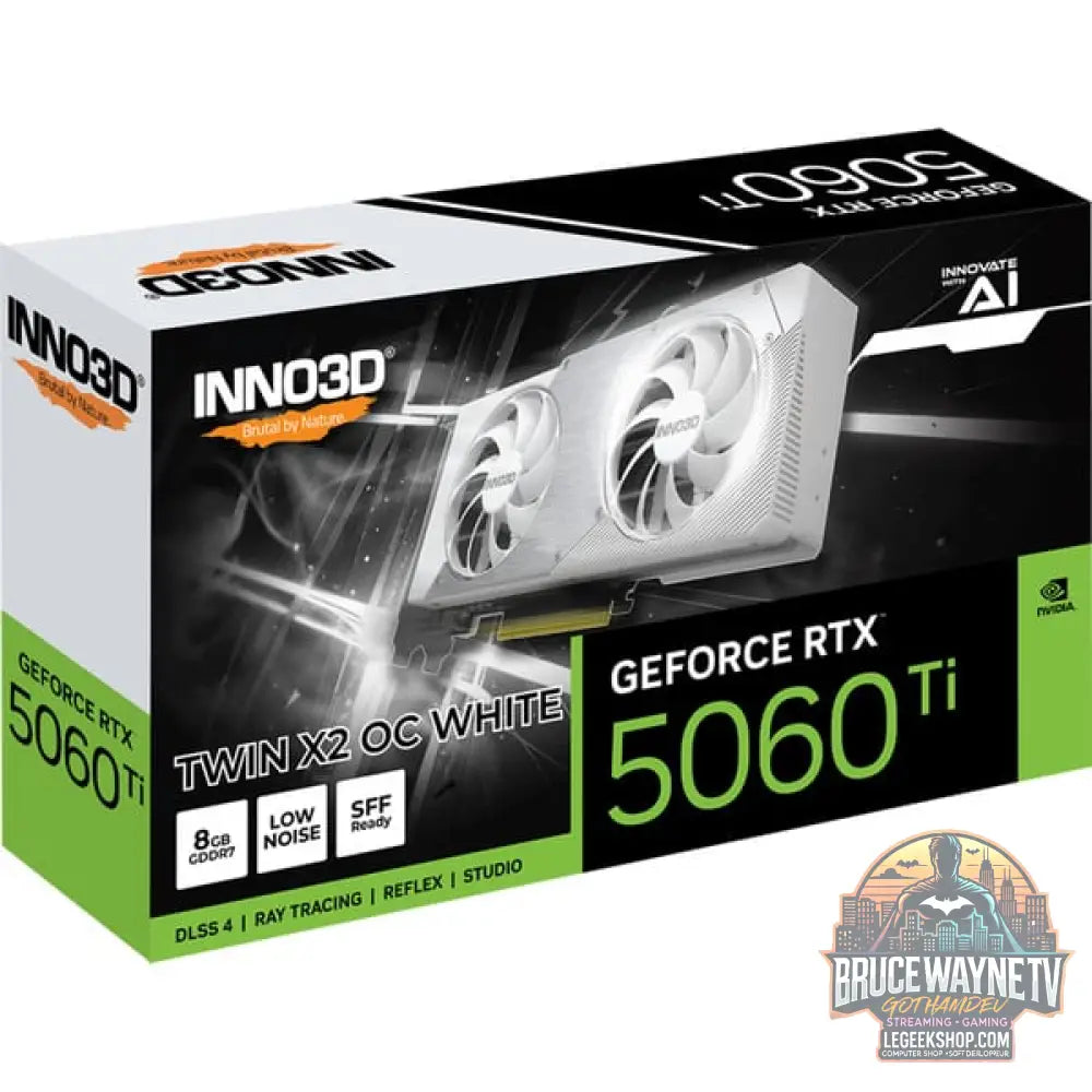 INNO3D GeForce RTX 5060 Ti TWIN X2 OC WHITE 8GB, Grafikkarte DLSS 4, 3x DisplayPort, 1x HDMI 2.1 - INNO3D - vue 3