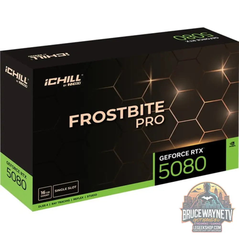 INNO3D GeForce RTX 5080 ICHILL FROSTBITE PRO, Grafikkarte DLSS 4, 3x DisplayPort, 1x HDMI 2.1 - INNO3D - vue 3