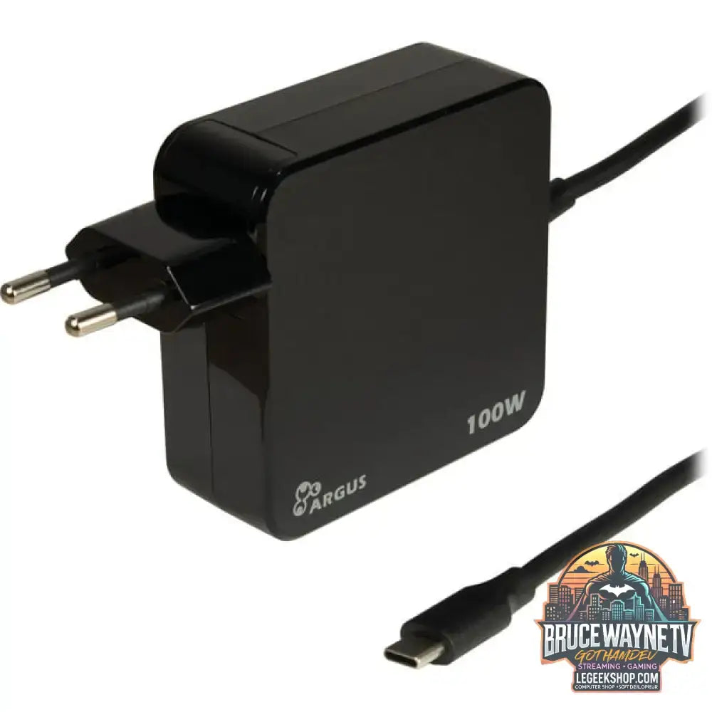 Inter-Tech Ladegerät Argus PD-2100, USB-C Charger schwarz, 1,80m Kabel, PD 3.0, 100 Watt - Inter-Tech