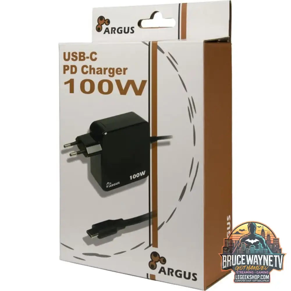 Inter-Tech Ladegerät Argus PD-2100, USB-C Charger schwarz, 1,80m Kabel, PD 3.0, 100 Watt - Inter-Tech - vue 2