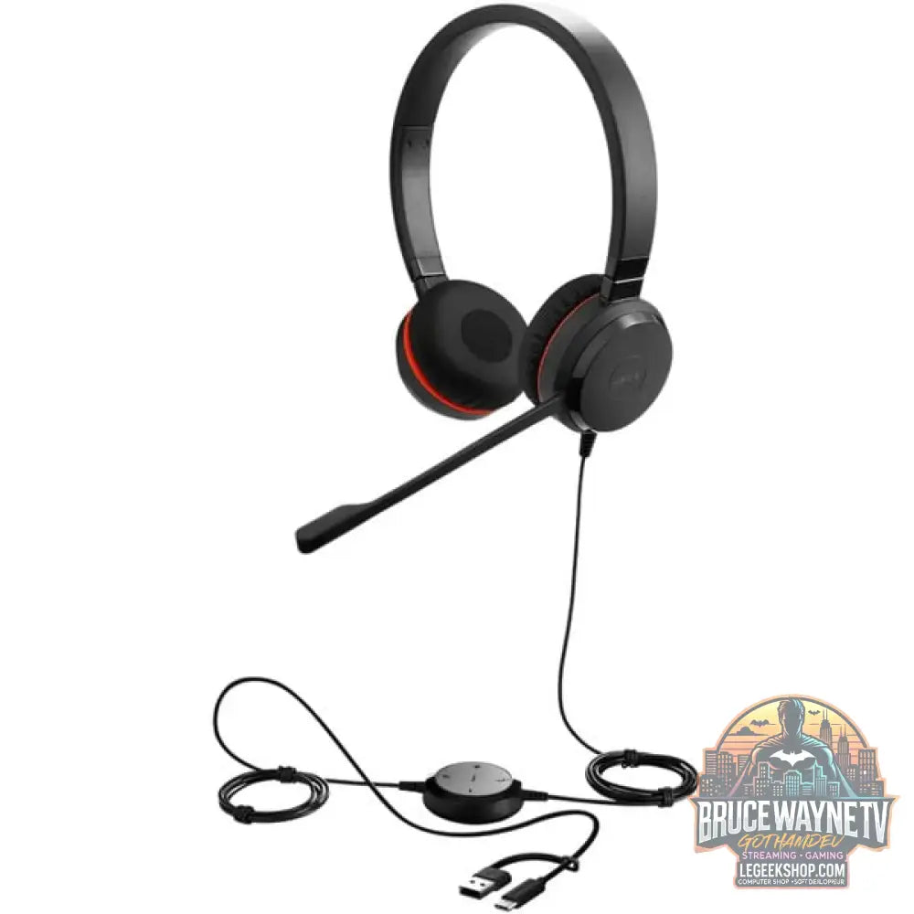 Jabra Evolve 20 SE, Headset noir, UC, USB-C et USB-A, Stereo - Jabra - vue 2