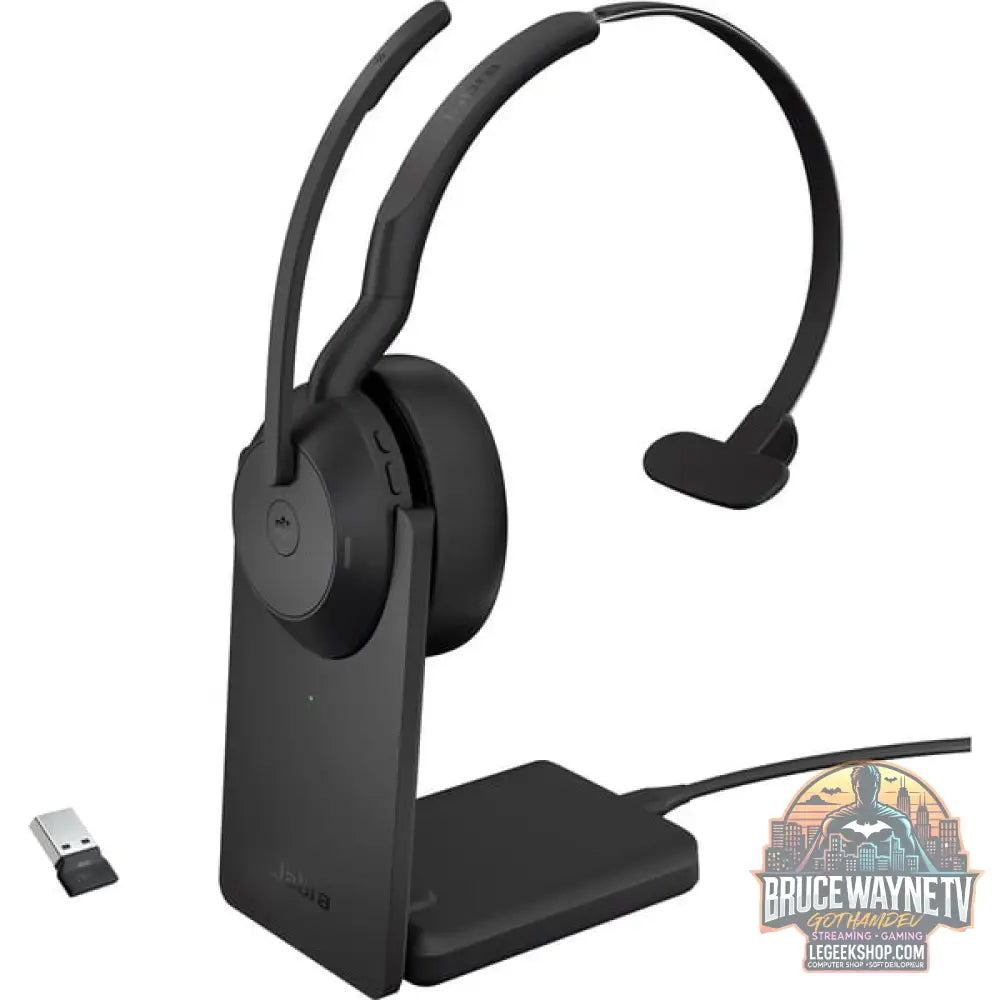 Jabra Evolve2 55, avec station de charge, Headset noir, Mono, Microsoft Teams, USB-A, Link380a - Jabra
