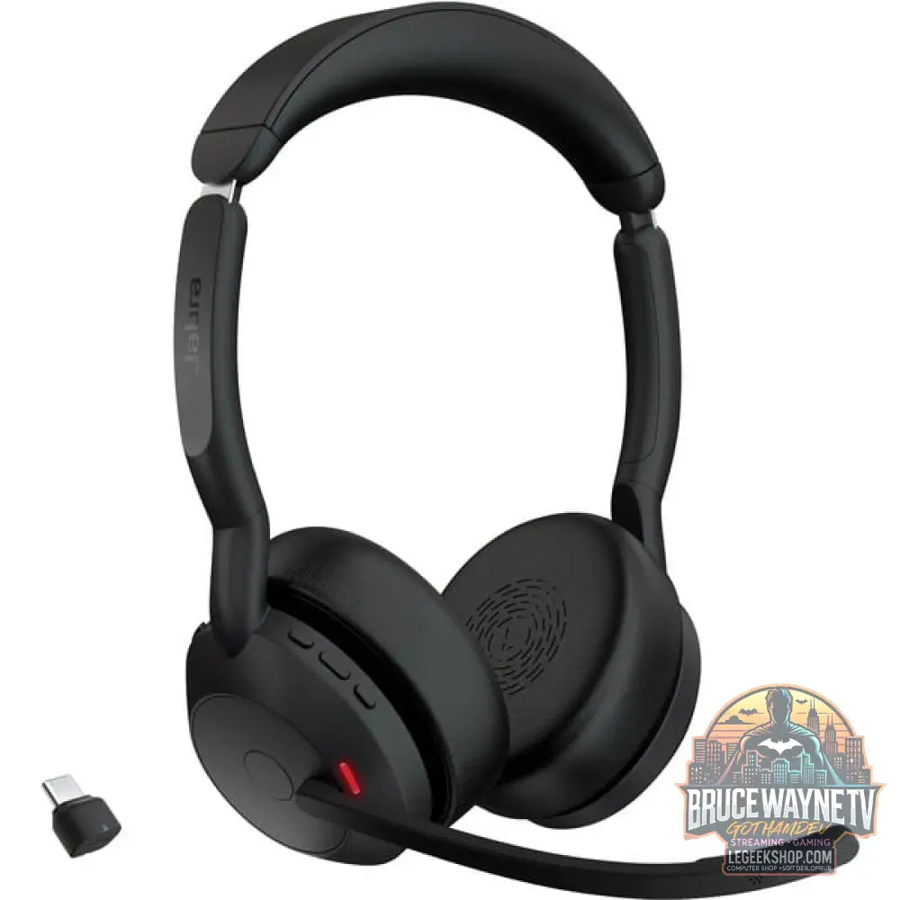 Jabra Evolve2 55, avec station de charge, Headset noir, Stereo, Microsoft Teams, USB-C, Link380c - Jabra - vue 2