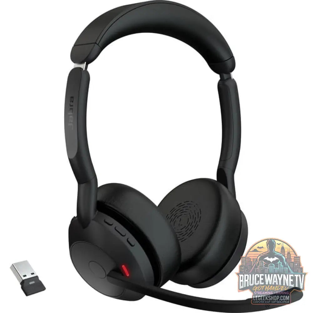 Jabra Evolve2 55, avec station de charge, Headset noir, Stereo, UC, USB-A, Link380a - Jabra - vue 2