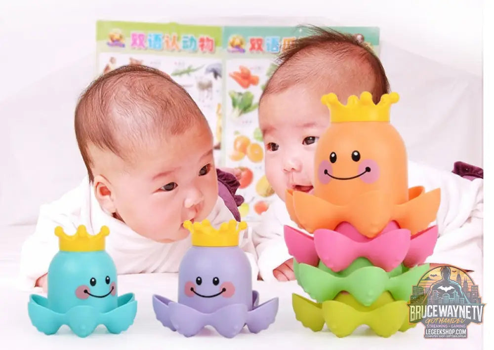 Jouet Bain Enfant Gobelets Empilables Pieuvre Mer - Jouet Bain Enfant