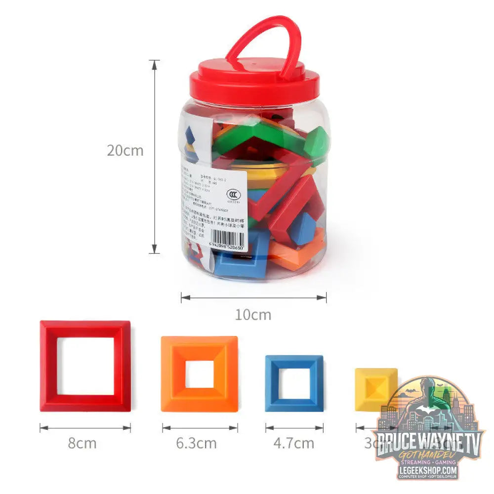 Jouet Éducatif Montessori Tour Arc-en-Ciel Bois Blocs Construction - Jouets Bébé