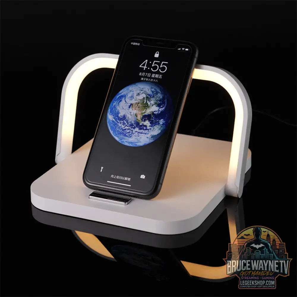 Lampe Bureau USB Chargeur Sans Fil Variateur Moderne - White - Lampe Bureau