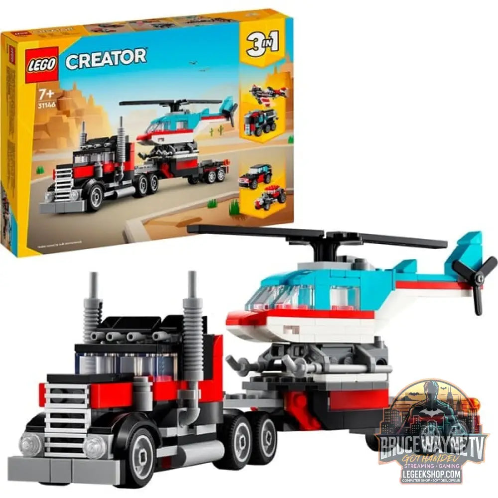 LEGO 31146 Creator 3-in-1 Tieflader avec Hubschrauber, jeu de construction - LEGO