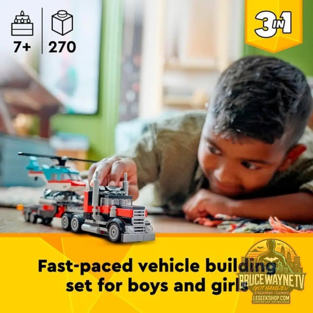 LEGO 31146 Creator 3-in-1 Tieflader avec Hubschrauber, jeu de construction - LEGO - vue 6