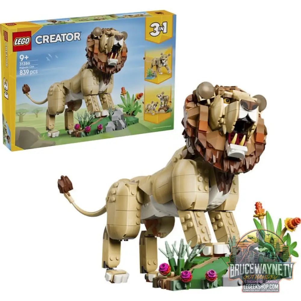 LEGO 31386 Creator 3-in-1 Wilde Tiere: Majestätischer Löwe, jeu de construction - LEGO