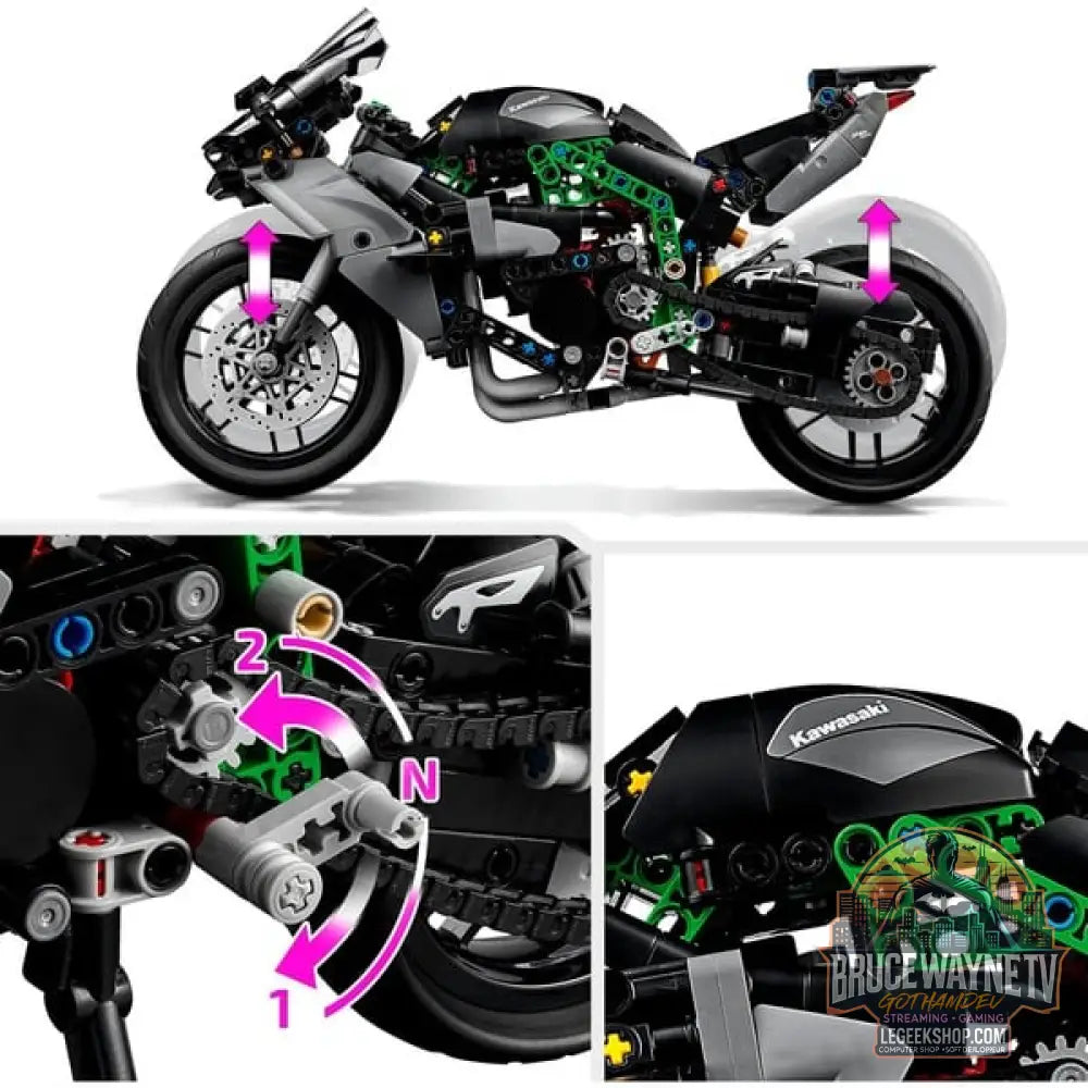 LEGO 42170 Technic Kawasaki Ninja H2R Motorrad, jeu de construction - LEGO - vue 5