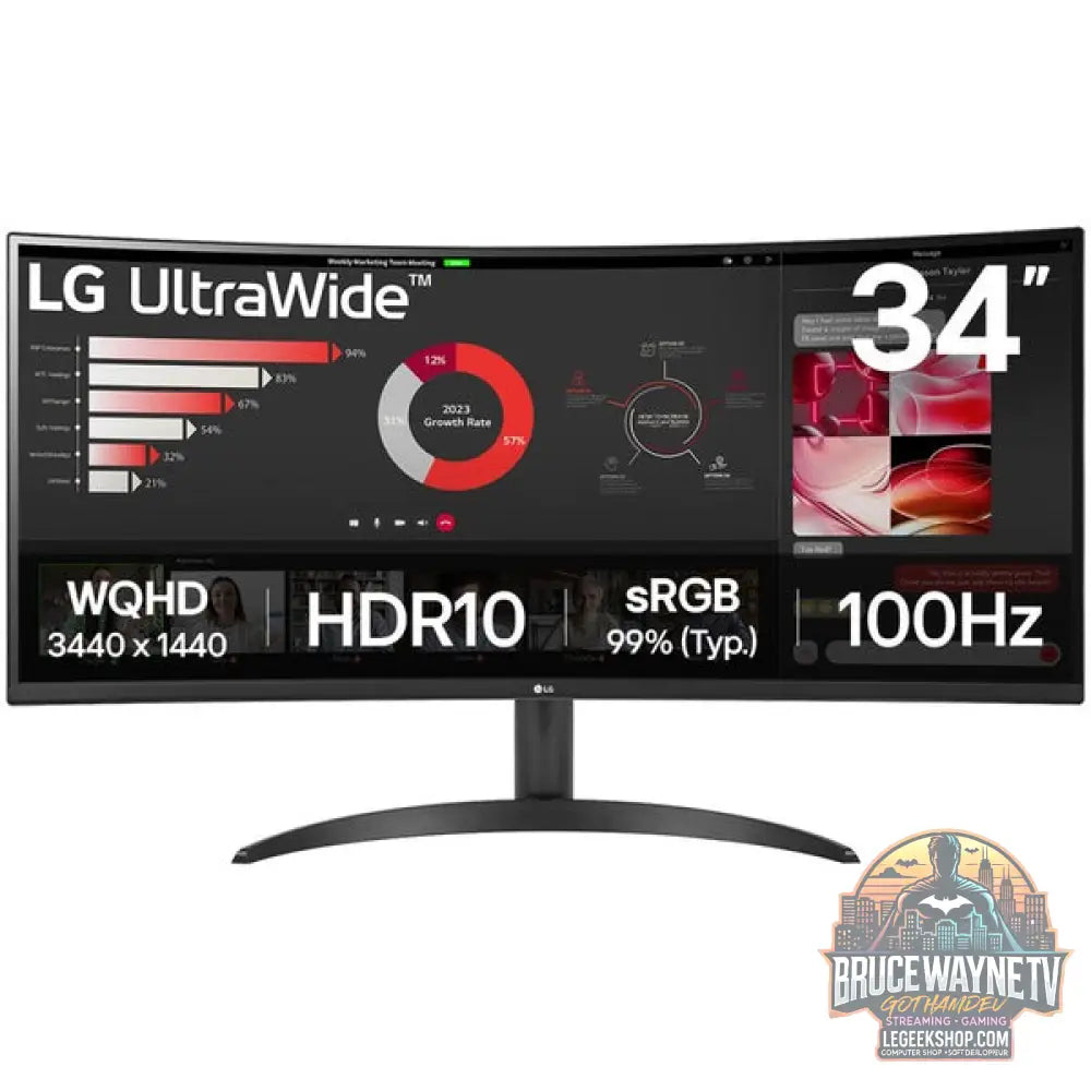 LG 34WR50QK-B 34" QHD/WQHD VA 100 Hz - LG - vue 3