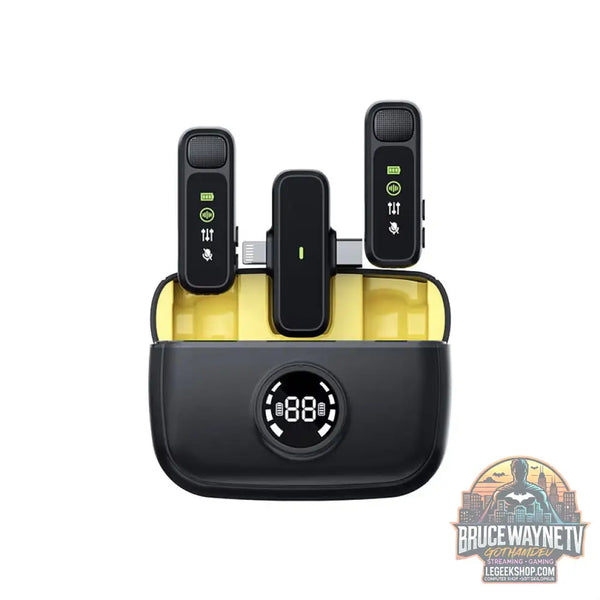 Micro-Cravate Sans Fil K30 Double Port Écran Digital - Yellow - Micro Sans Fil