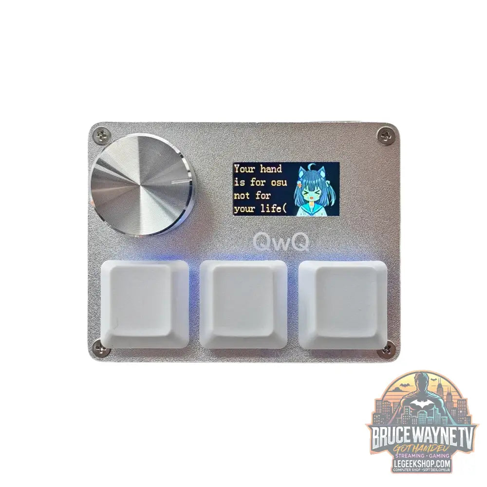 Mini Clavier Mécanique BTXETUEL SayoDevice OSU O3C – Switchs Magnétiques Roses | Écran IPS & Ultra-Vitesse - Silver