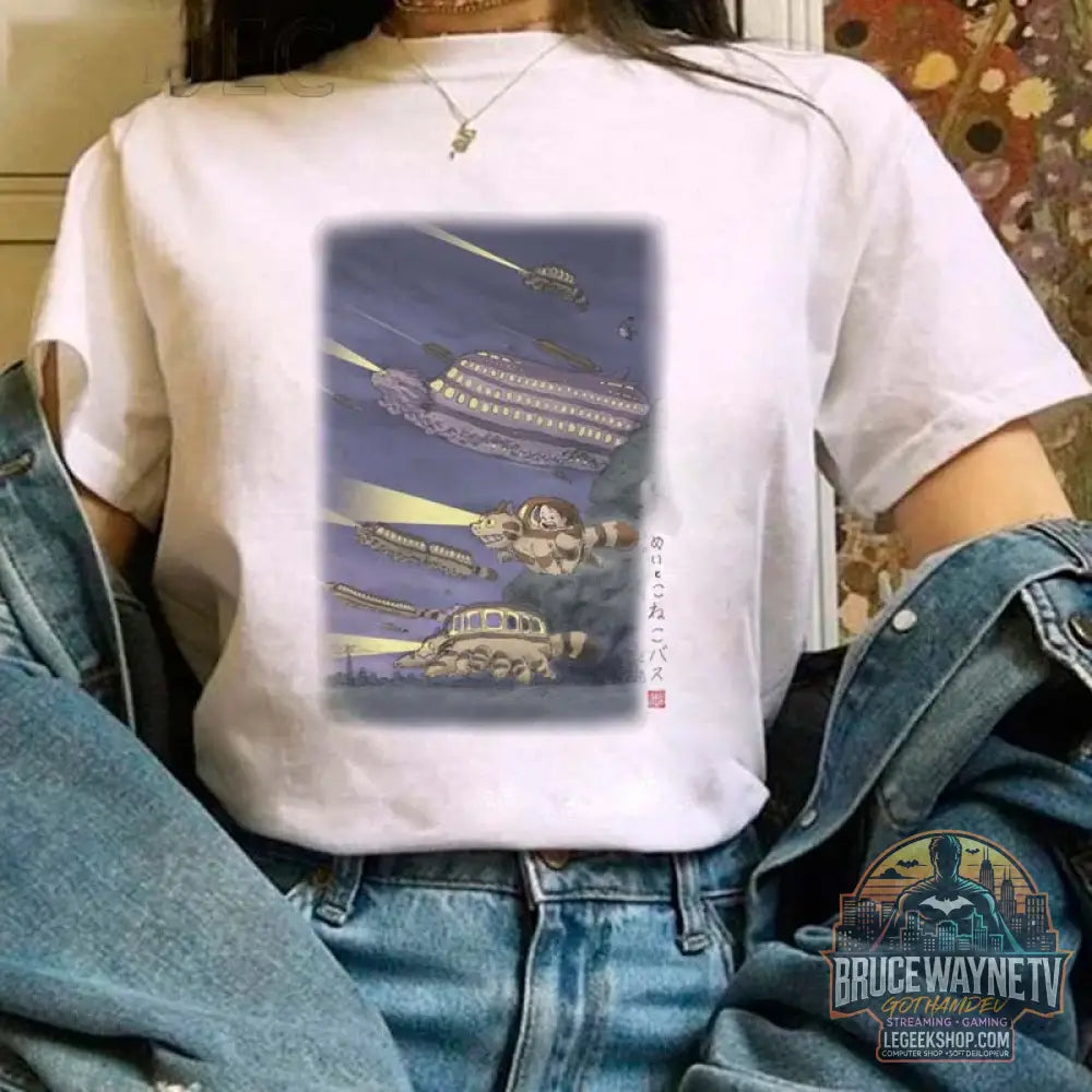 Miyazaki Hayao Kawaii T-shirt graphique T-shirt vêtements mode Totoro Studio Ghibli mignon Anime T-shirt femmes