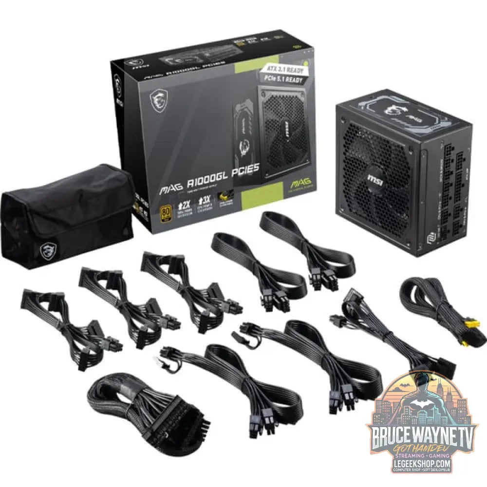 MSI MAG A1000GL PCIE5, alimentation PC - MSI - vue 4