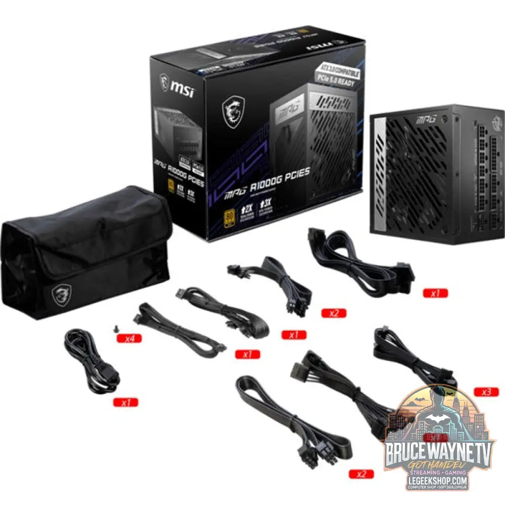 MSI MPG A1000G PCIE5 1000W, alimentation PC - MSI - vue 5