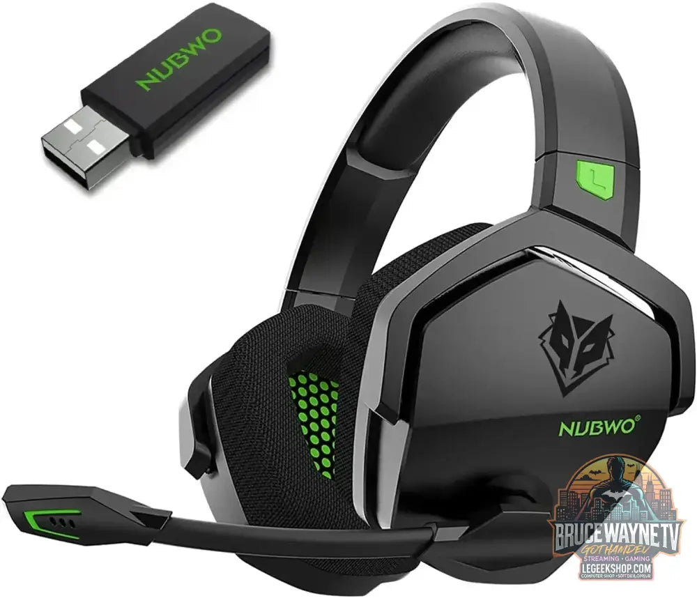 NUBWO G06 Double Casque Gaming Sans Fil 2.4GHz/BT 5. - Green - Casque Gaming