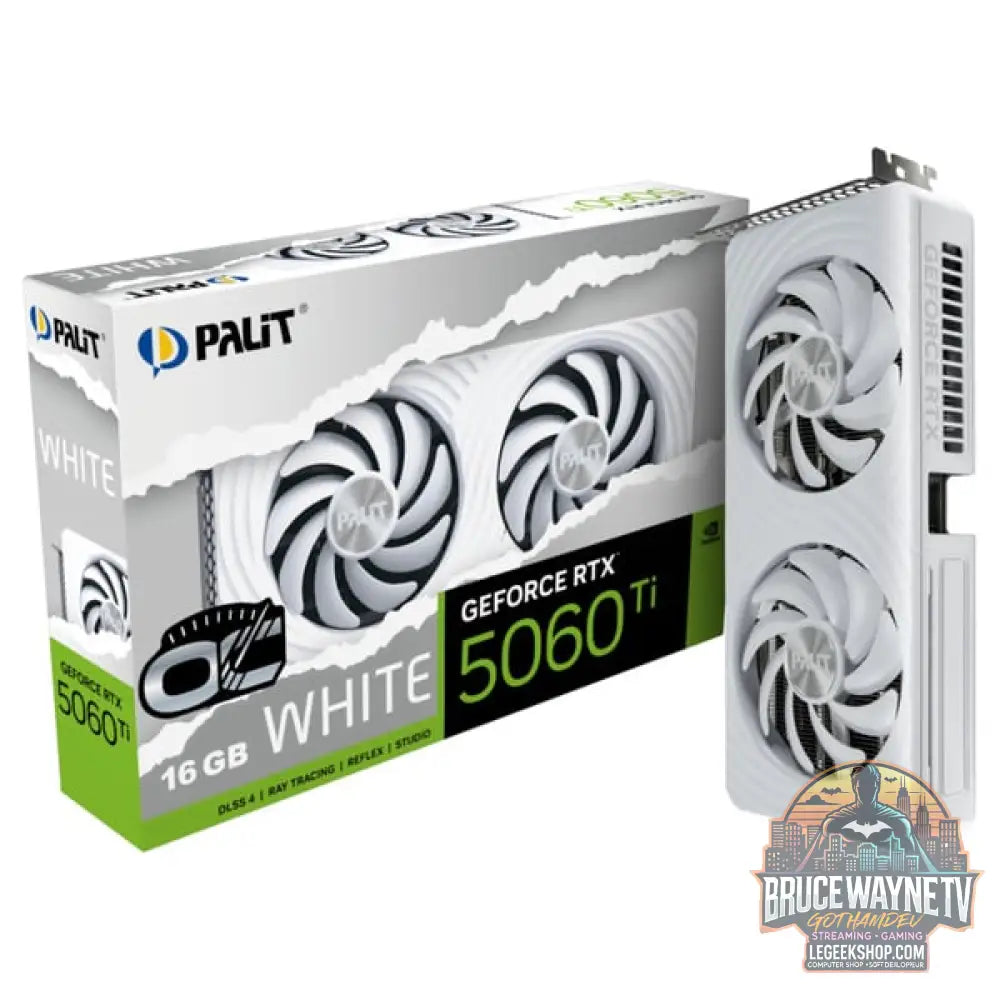 Palit GeForce RTX 5060 Ti OC WHITE 16GB, carte graphique blanc, DLSS 4, 3x DisplayPort, 1x HDMI 2.1 - Palit
