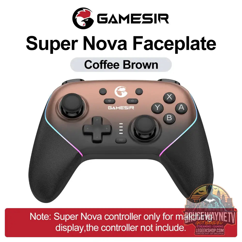 Plaque frontale magnétique GameSir pour manette Super Nova – Coque personnalisable capot supérieur multicolore - Coffee