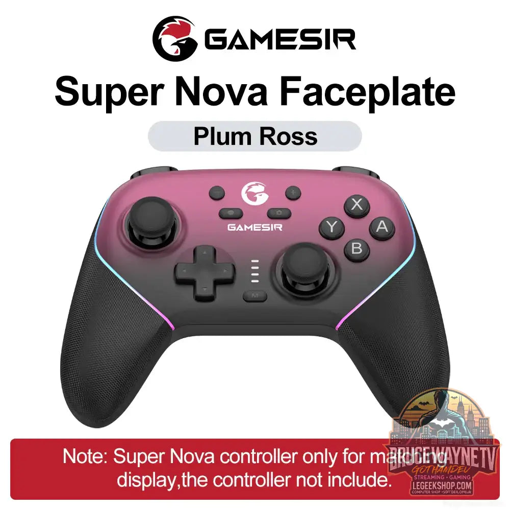 Plaque frontale magnétique GameSir pour manette Super Nova – Coque personnalisable capot supérieur multicolore - Plum